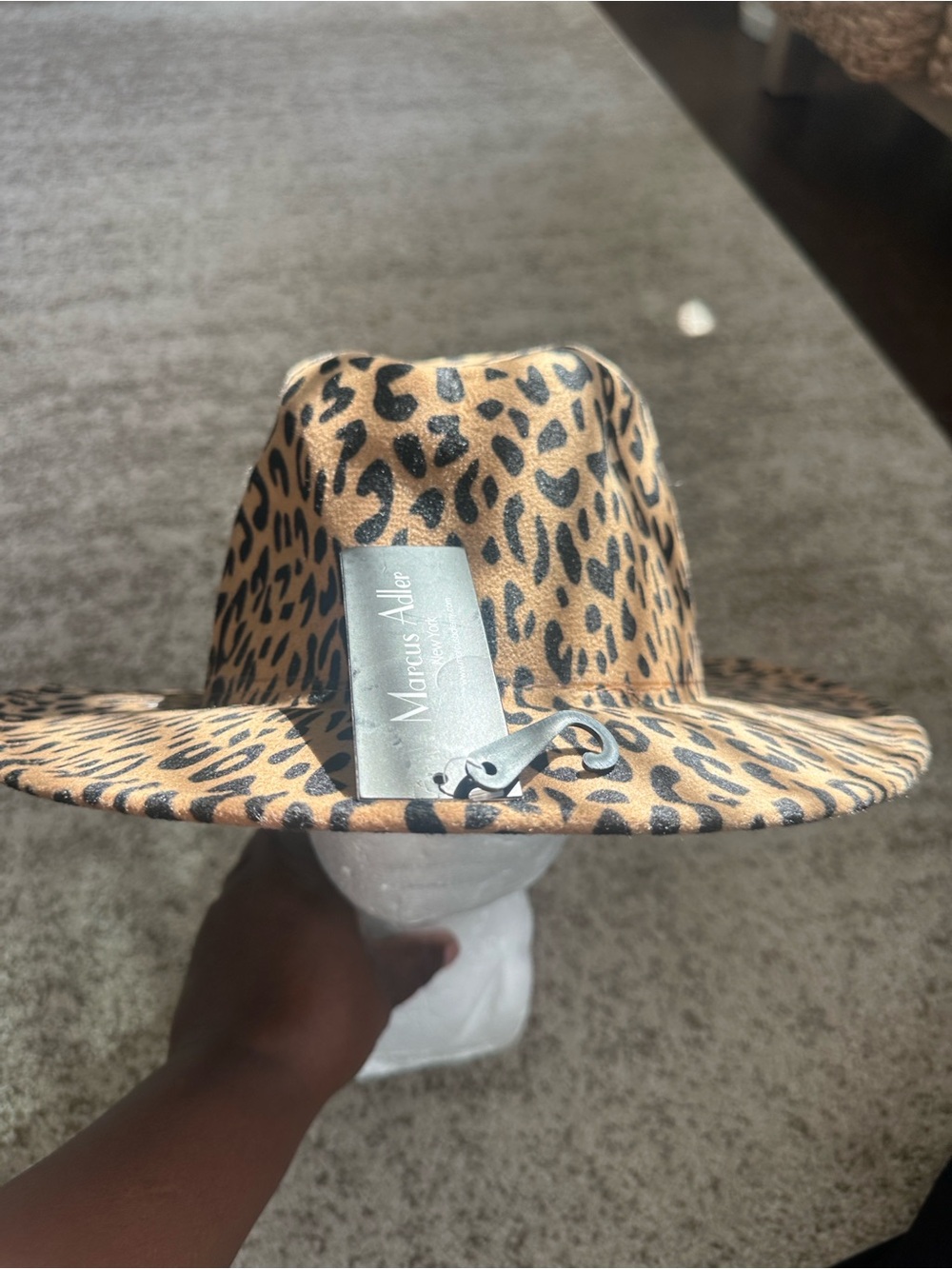 Marcus Adler Leopard Print Fedora Hat (New) O/S